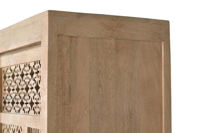 GINER Y COLOMER Vitrina con 2 puertas correderas en madera de teca y mango color natural
